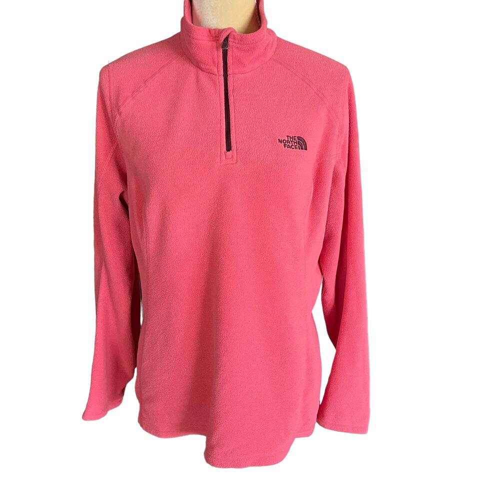 The North Face Pink 1/4 Zip Pullover Top Size Large